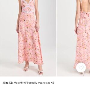 RESA Pink Plunge Neck Sleeveless Maxi Sundress